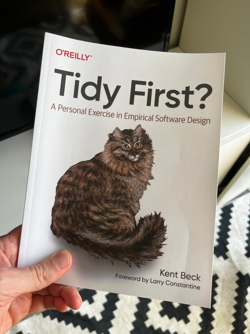 A picture of programming book called Tidy First?